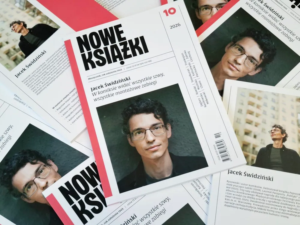 "Nowe Książki" o komiksach. Wewnątrz premierowy komiks Jacka Świdzińskiego