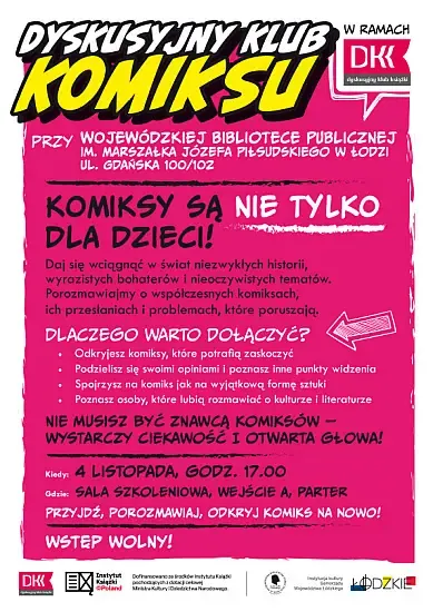 Komiksy nie tylko dla dzieci. Łódzka biblioteka zaprasza do Dyskusyjnego Klubu Komiksu