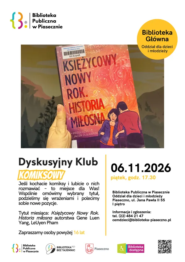 Dyskusyjny Klub Komiksowy w Piasecznie. W listopadzie rozmowa o „Księżycowym Nowym Roku”